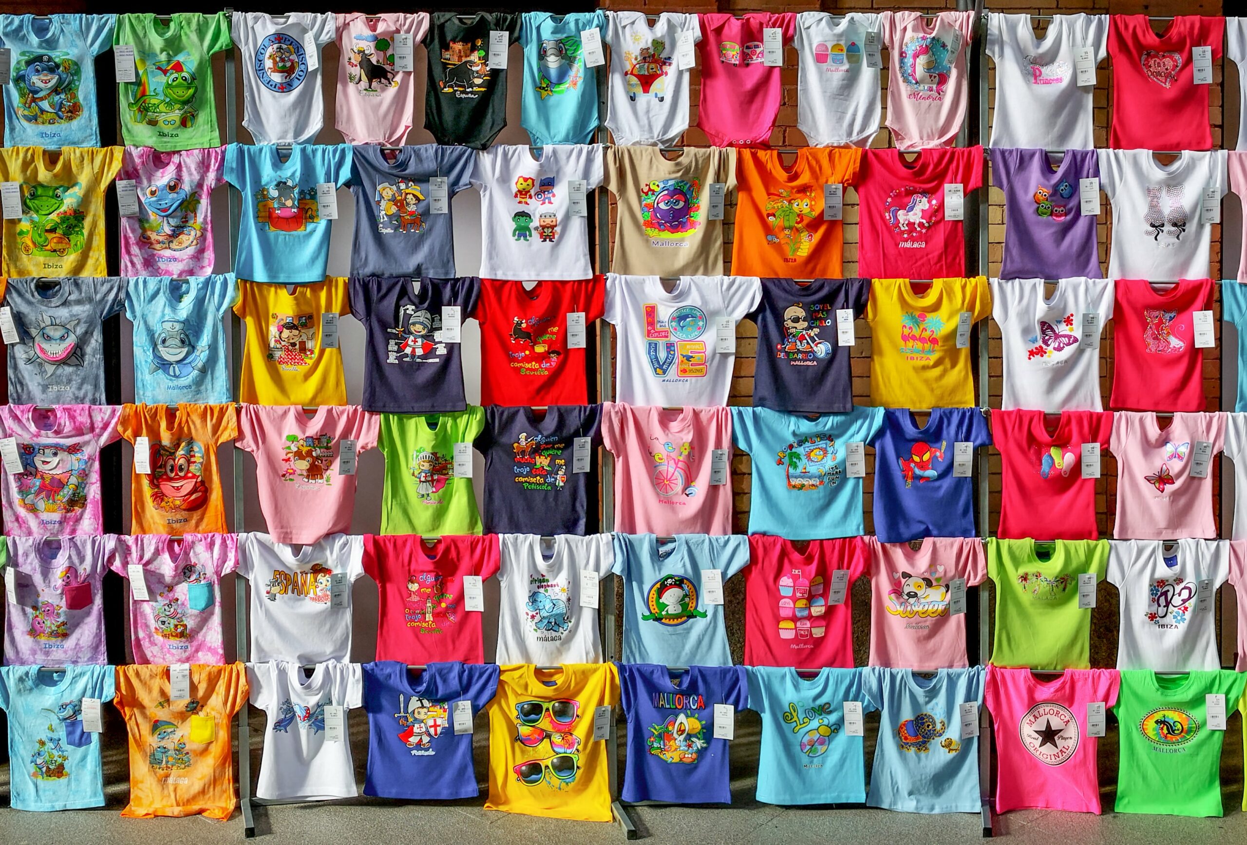 Colourful t-shirts