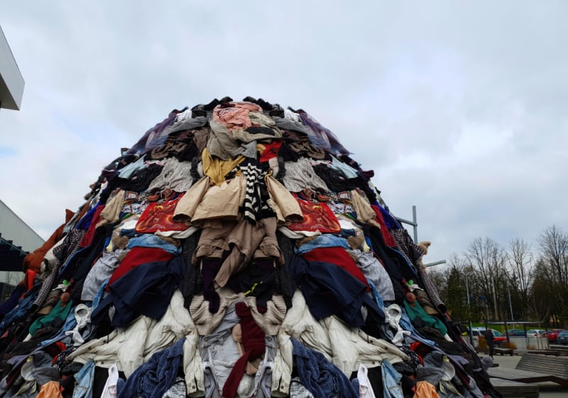 Pile of unwanted clothing