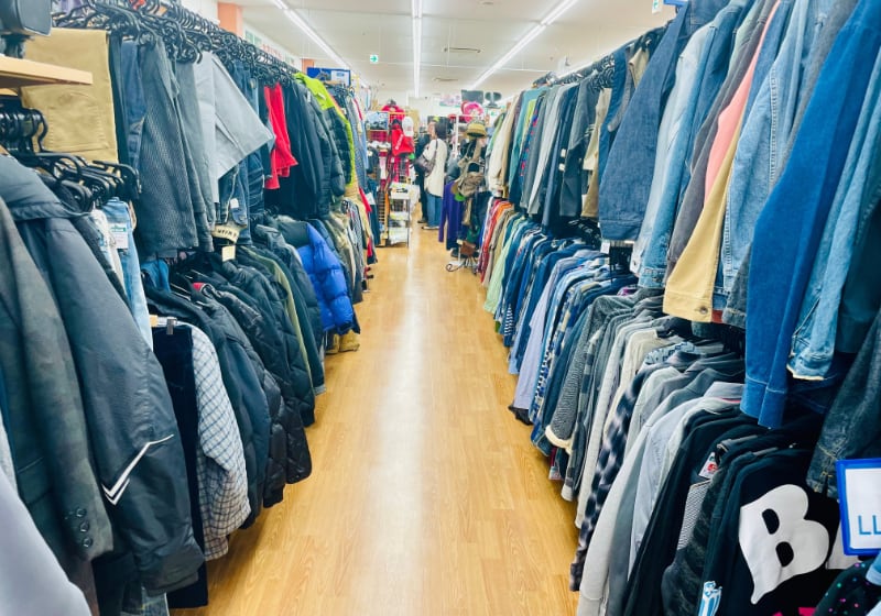 Second-hand clothing on sale in Japan