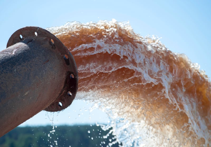 Wastewater discharge pipe.