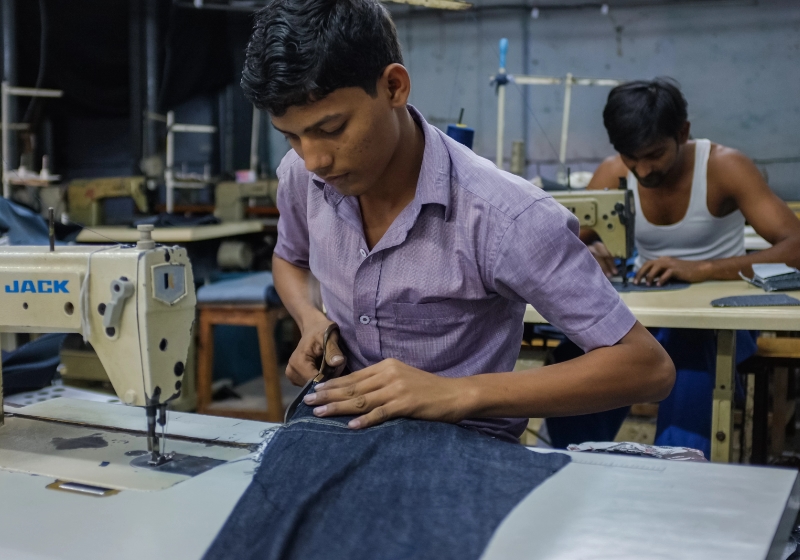 Garment workers in an Indian textile factory.