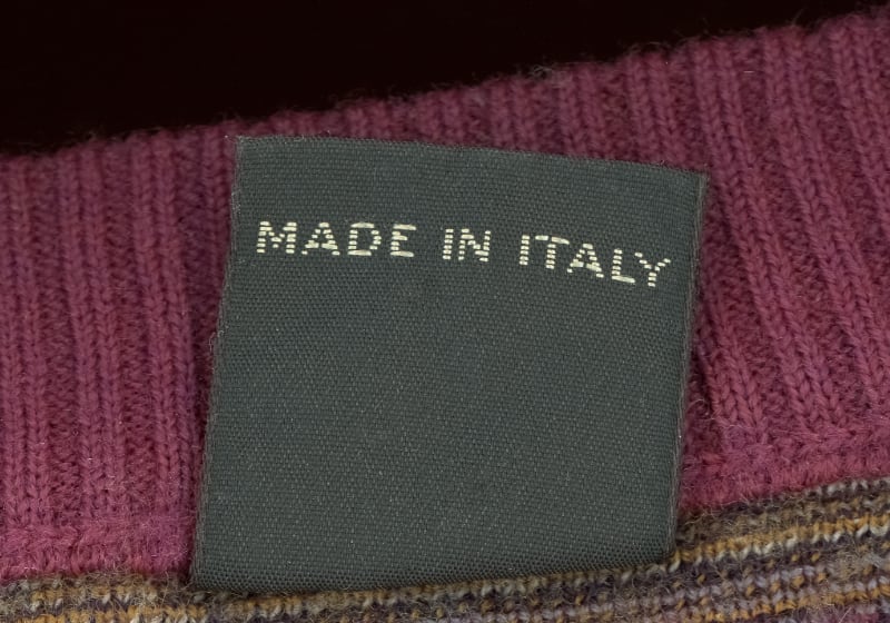 Garment with Made in Italy label.