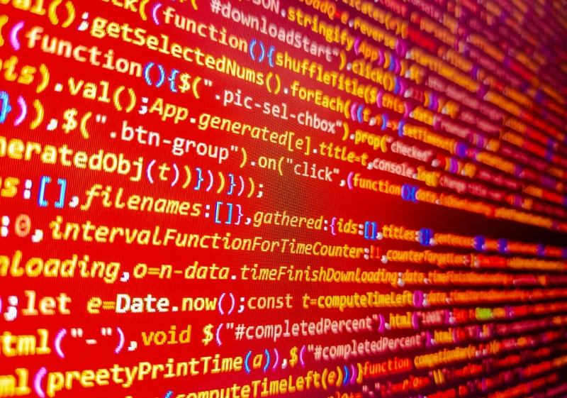 Screen grab of a computer processing complex code.