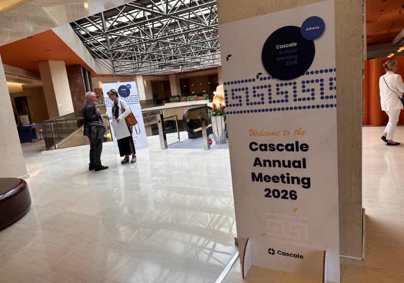 Pic of delegates arrving at the Cascale event in Athens.
