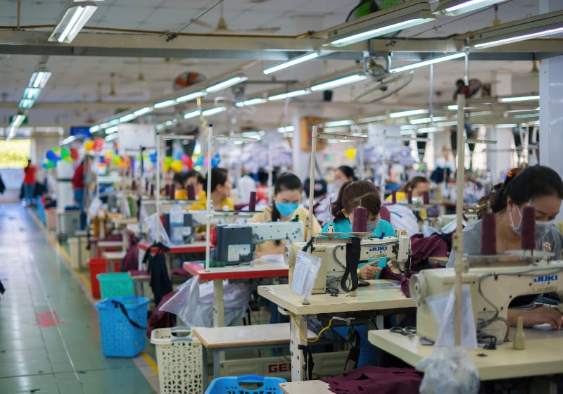Workers in a Vietnam garment factory
